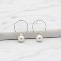 Twist And Turn Circle Studs With Freshwater Pearls On End - Terciany 