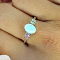 Sterling Silver Ring With Shades Of Pink And Opal Cubic Zirconia - Terciany 