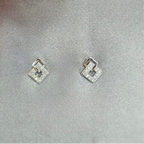 Double Square Cubic Zirconia Pavé Studs - Terciany 