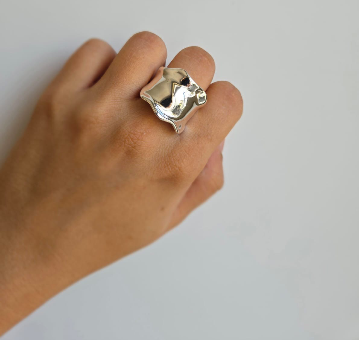Sterling silver wave ring