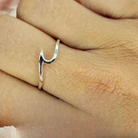 Pointy Sterling Silver Wave Ring - Terciany 