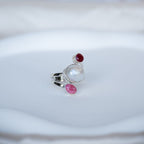 Oval and Round Semi Precious stone Pearl ring - Terciany 