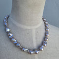 Beautiful Grey Baroque pearl necklace - Terciany 