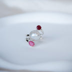Oval and Round Semi Precious stone Pearl ring - Terciany 