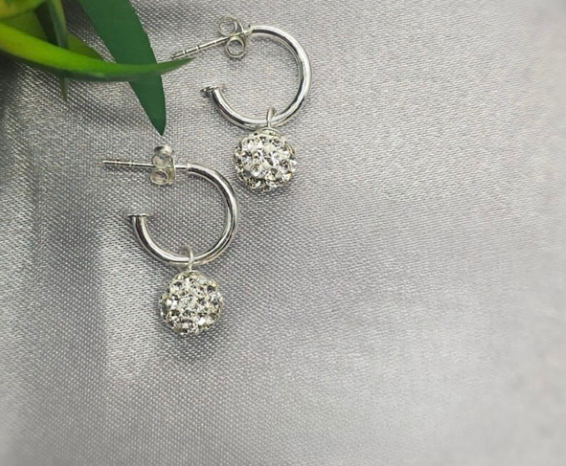8mm bling disco ball on pretty woman earrings