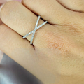 Cross Cubic Zirconia Pavé Ring