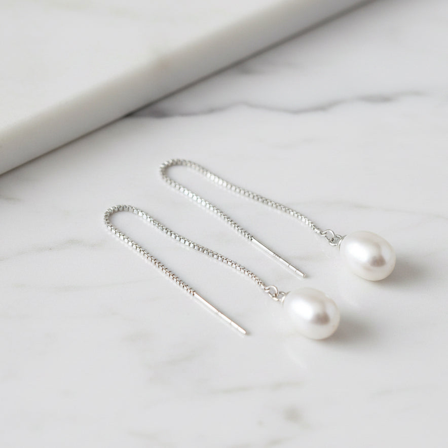 Freshwater Pearl Shoe String Earrings - Terciany 