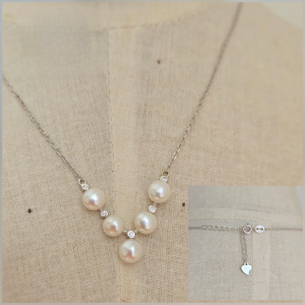 V shape pearl necklace