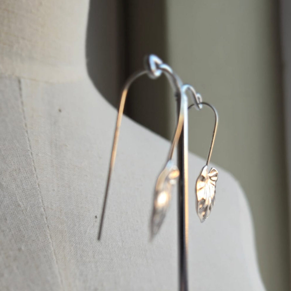 Large Viola Leave Drop Earrings