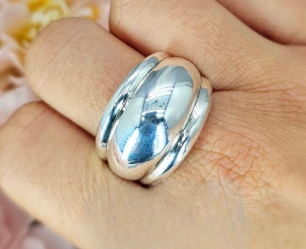 Nice And Solid Sterling Silver Dome Ring