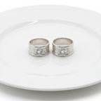 Sterling Silver Classic Band With Detail In Centre And Cubic Zirconia