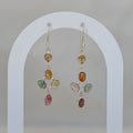 Tourmaline five stone drop earrings