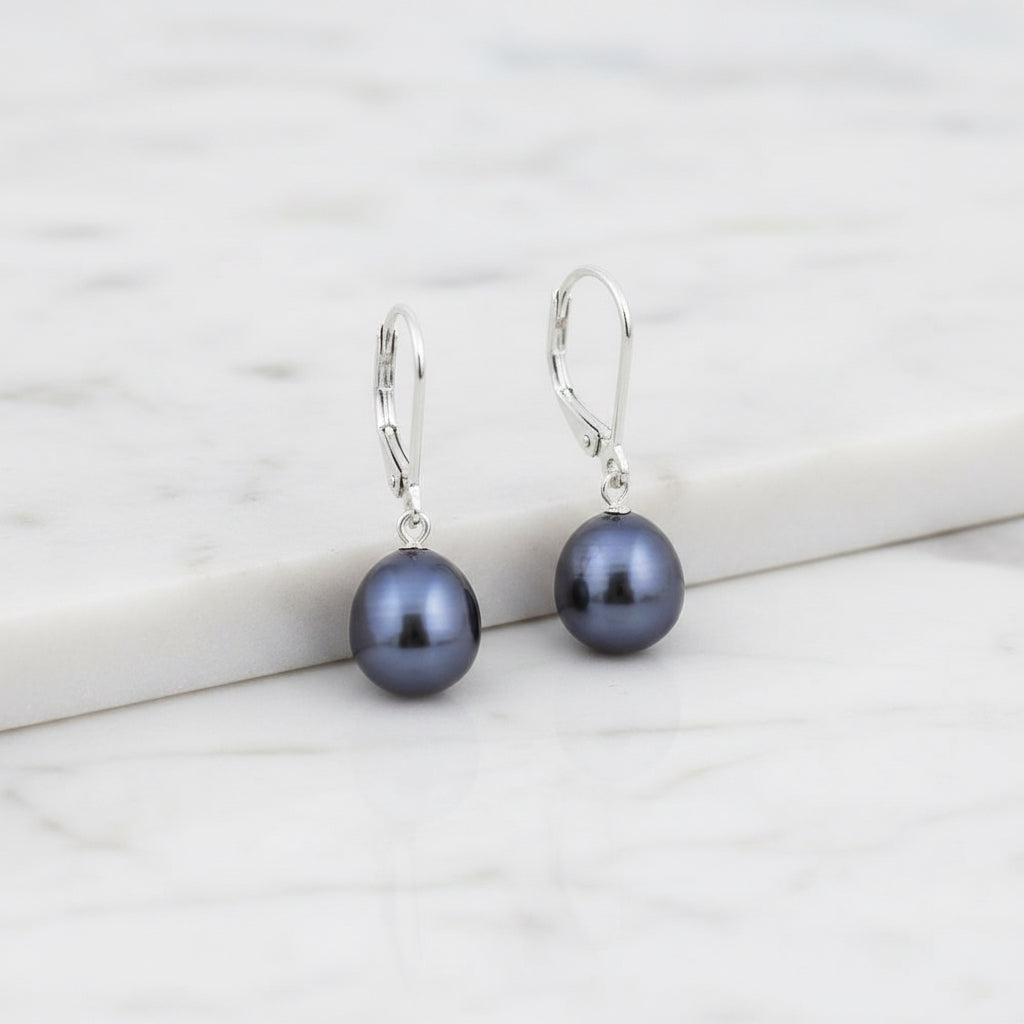 Comfy Blue Pearl Earrings