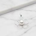Beautiful Flower pendant With Freshwater Pearl Centre - Terciany 