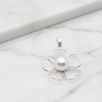 Beautiful Flower pendant With Freshwater Pearl Centre - Terciany 