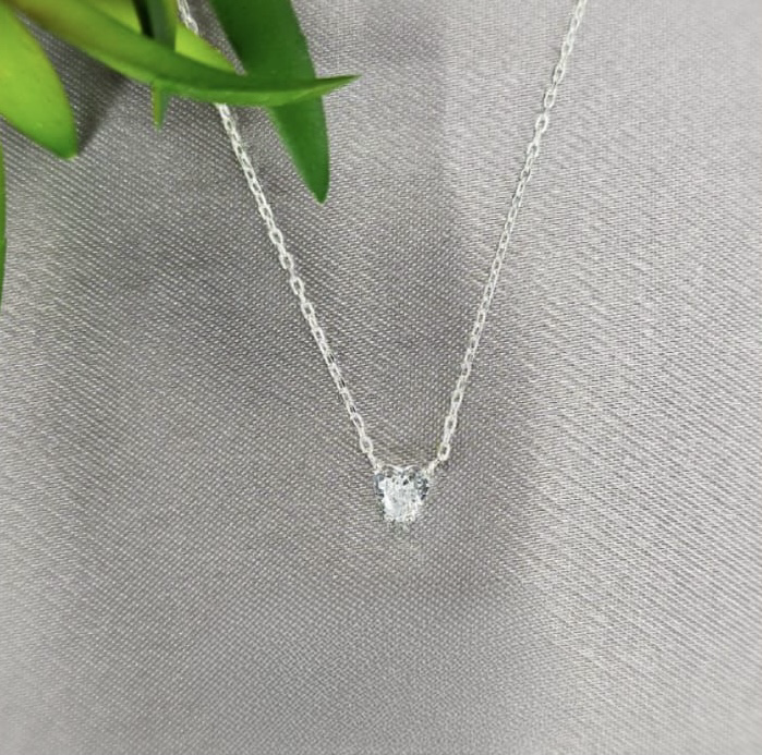 Pretty Cubic Zirconia Heart In Necklace