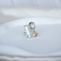 Green Amethyst , Citrine and stunning freshwater pearl ring - Terciany 