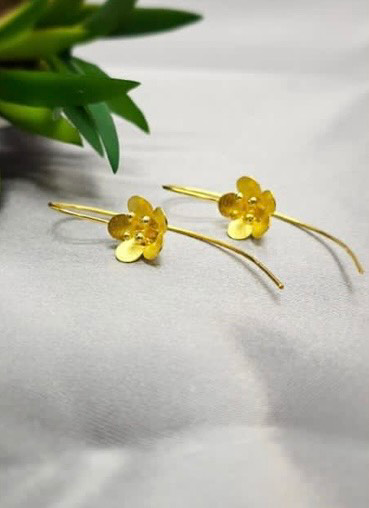 Gold Poppy Earrings