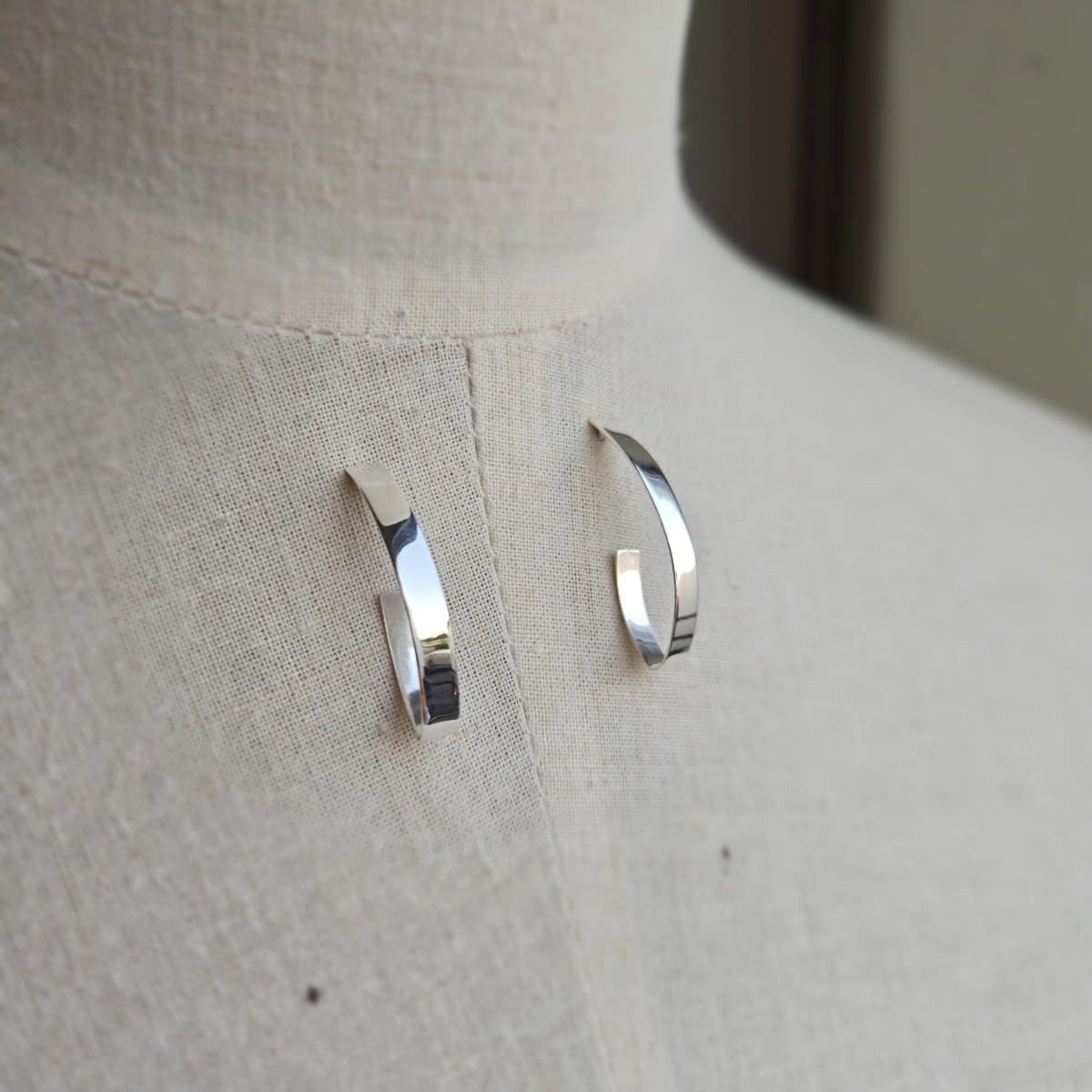 Silver V Shape hoops