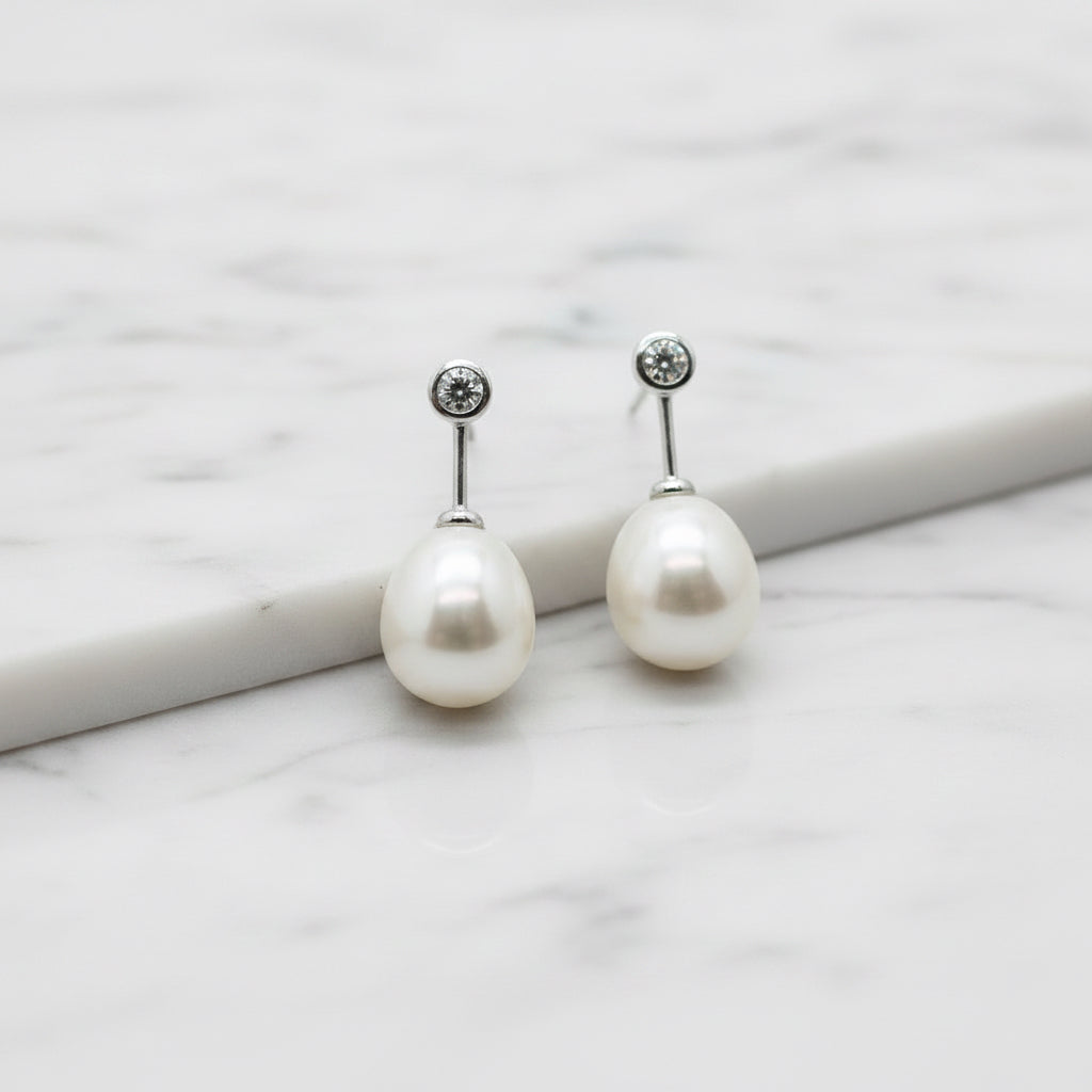9 mm Freshwater Pearl On Drop With Bling Stud - Terciany 