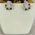 Cubic Zirconia Round Bling Stud Earring