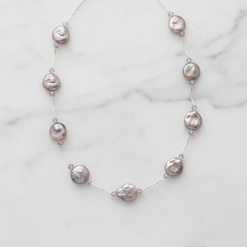 Blush coin Pearl necklace