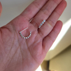 Halfmoon Hoops With Tube Setting Cubics