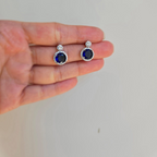 Round Blue Cubic Zirconia Studs