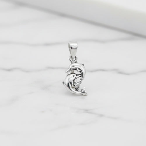 Sterling silver dolphin pendant