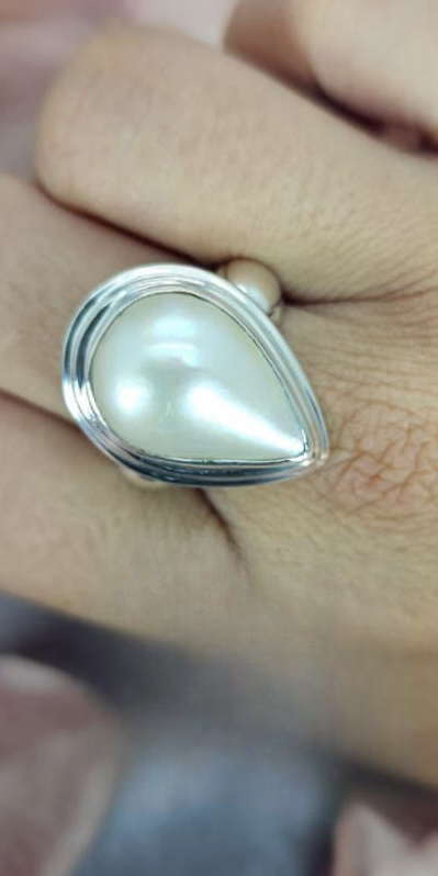 18x24mm Teardrop Freshwater pearl ring
