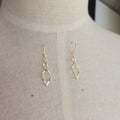 Gold earrings on a mannequin bust against a neutral background