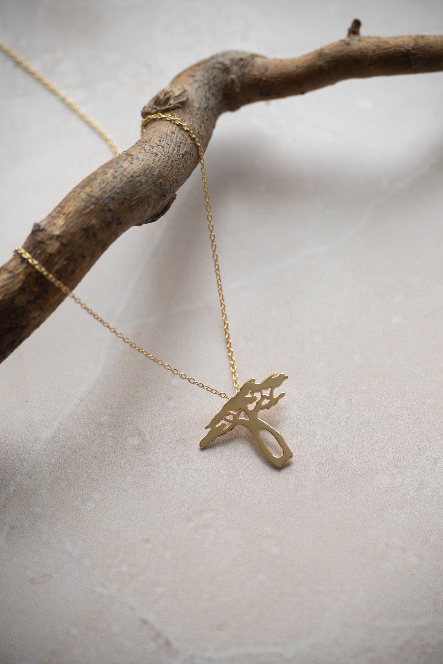 Baobab geo tree necklace in gold or silver