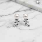 Pearl With Leaves Earrings - Terciany 