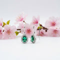 Green Cubic Zirconia Drop Earrings