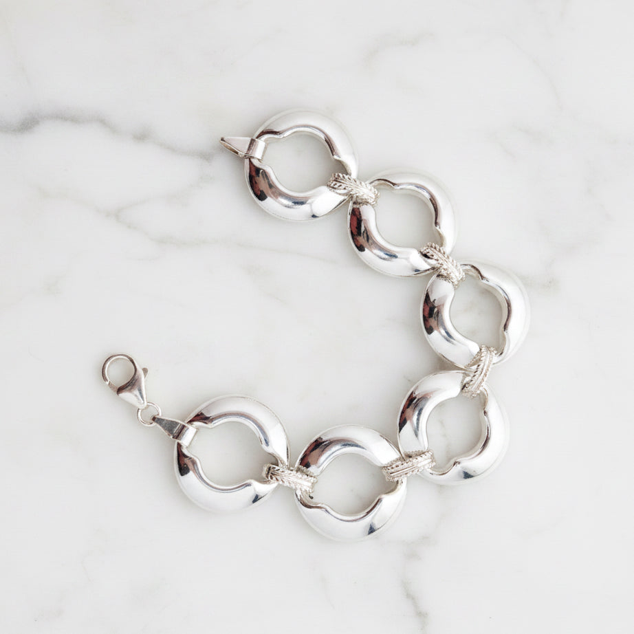 Bulky Modern Circle Statement Bracelet 20 cm - Terciany 