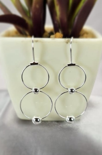 Two times circle drop earrings