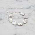 Rectangular pearl bracelet with sterling silver clasp - Terciany 