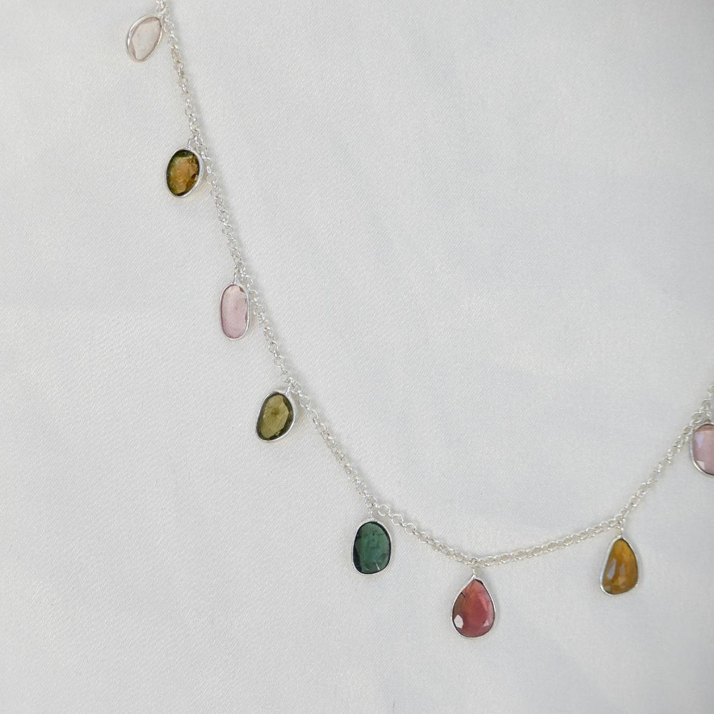 Large tourmaline drop necklace