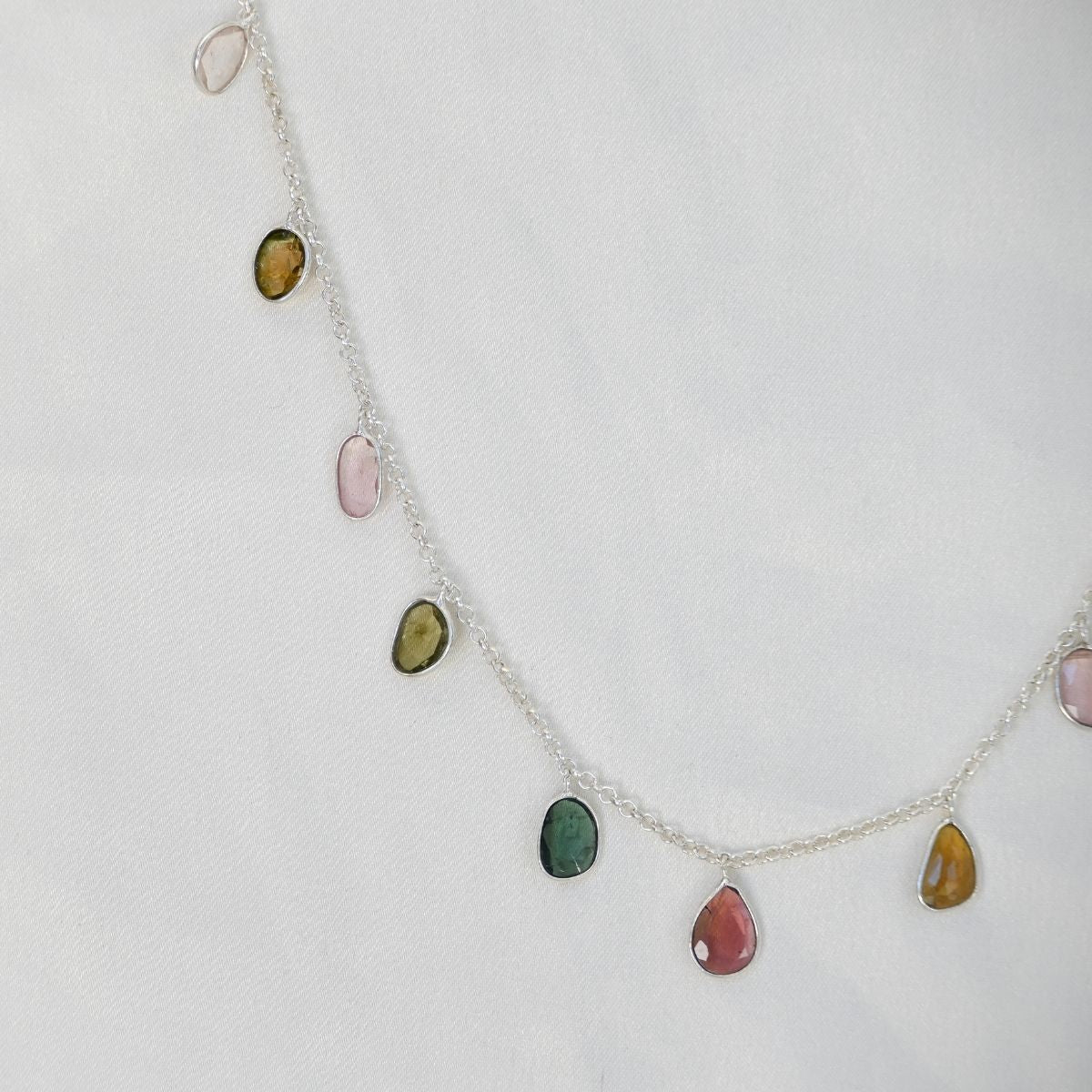 Large tourmaline drop necklace