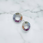 Colourful Circle Stud Earrings - Terciany 