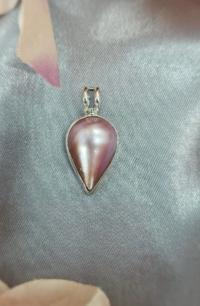 15x22 Pink mabe Pearl teardrop  pendant