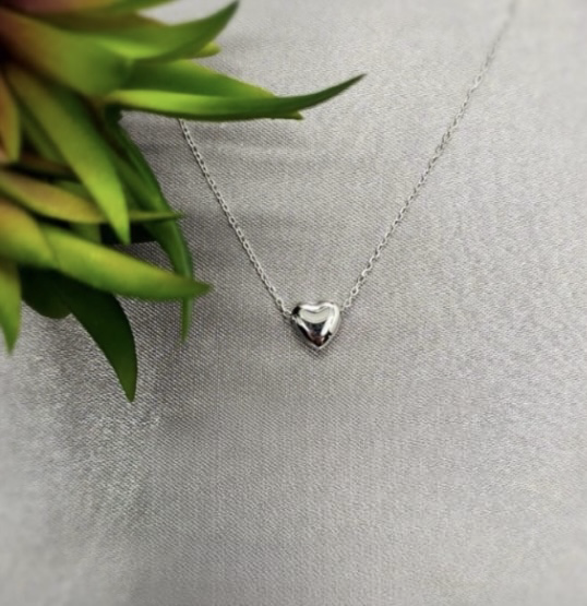 Stunning Single Heart On Chain Necklace