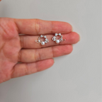 Butterfly Flower Pearls Studs