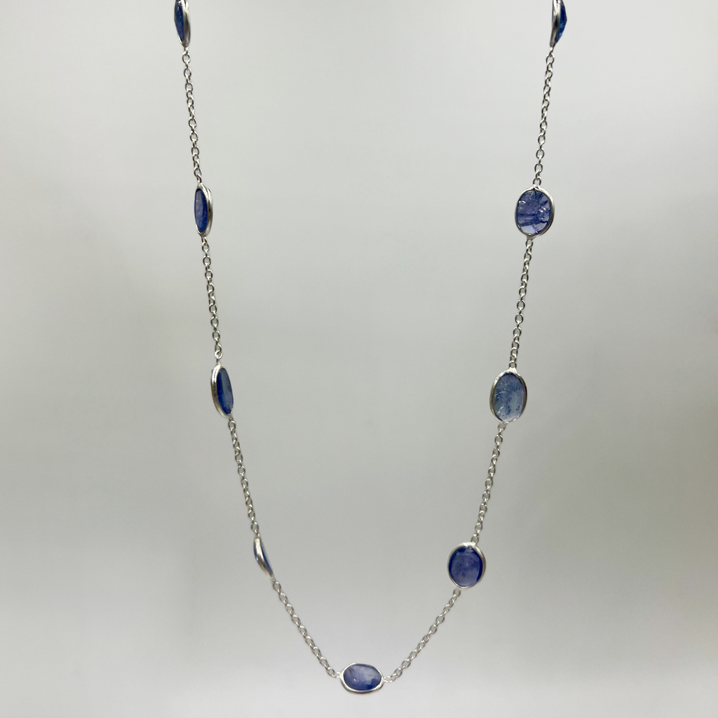 Stunning Tanzanite Semi Precious Stone Necklace