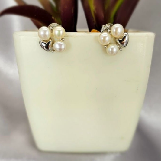 Freshwater pearl circle earrings
