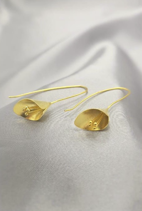 Gold Tulip Earrings - Terciany 