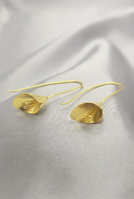 Gold Tulip Earrings