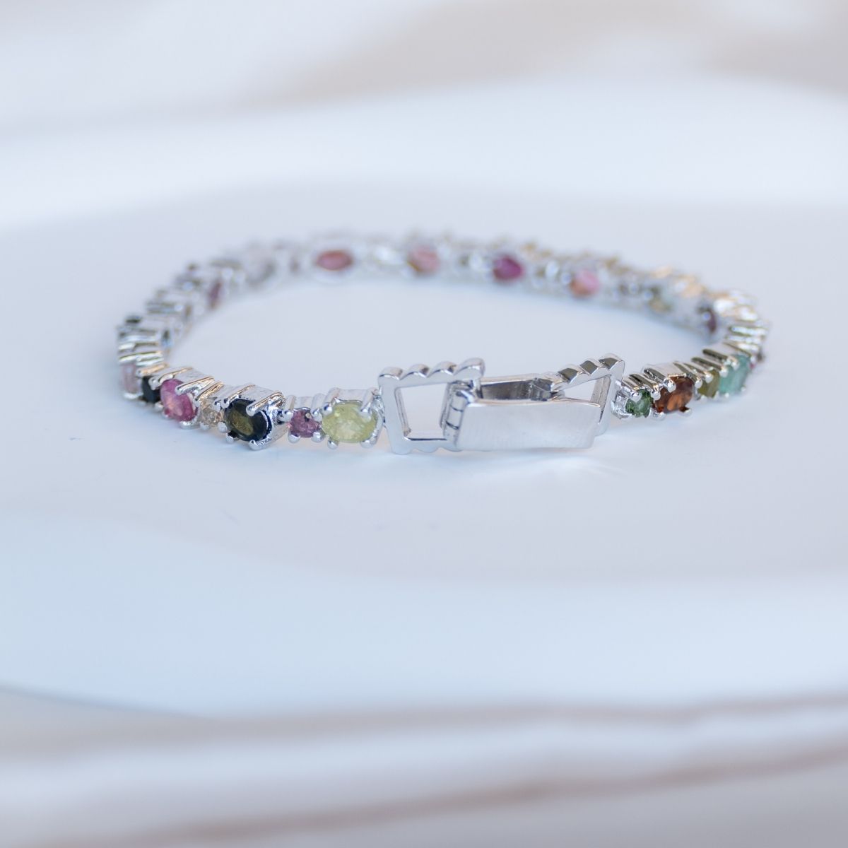 Tourmaline semi Precious stone tennis bracelet - Terciany 