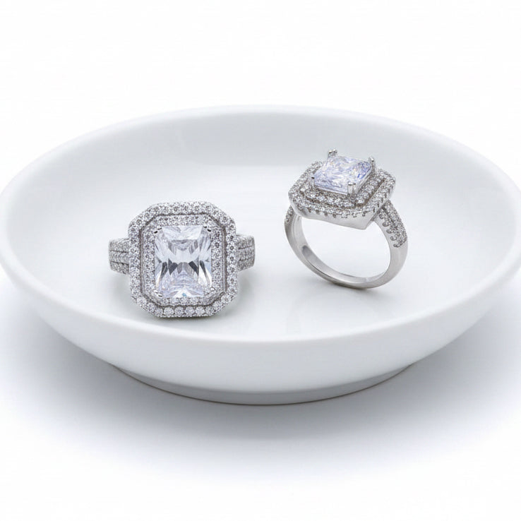 Stunning Square Cubic Zirconia Ring