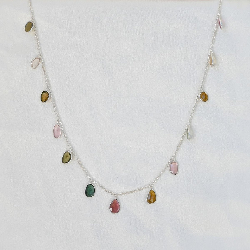 Large tourmaline drop necklace